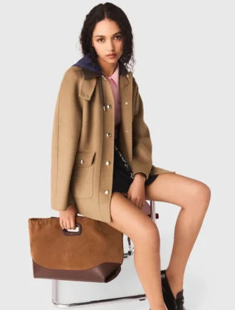 Abrigo de lana con capucha desmontable