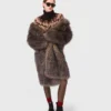 Abrigo largo de piel sintética Abrigo largo de piel sintética