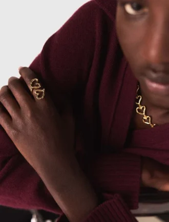Anillo de corazón con doble baño de oro Anillo de corazón con doble baño de oro