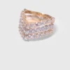 Anillo de strass bicolor