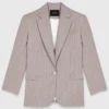 Blazer de traje a rayas con pedrería