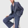 Blazer de traje estructurado con pedrería