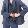 Blazer de traje estructurado con pedrería