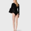 Body con detalles de terciopelo y corsé