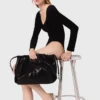 Body con detalles de terciopelo y corsé