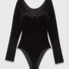 Body con detalles de terciopelo y corsé