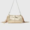 Bolso de mano Miss M de piel metalizada