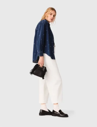 Bolso de piel con asa de cadena