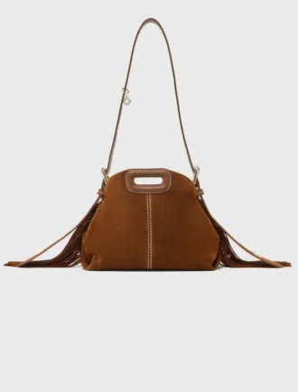 Bolso Miss M Mini de ante con pespuntes Bolso Miss M Mini de ante con pespuntes