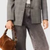 Bolso Miss M Mini de ante con pespuntes