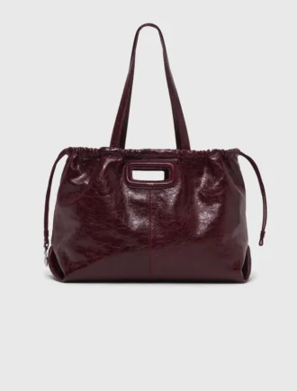 Bolso tote M de piel craquelada