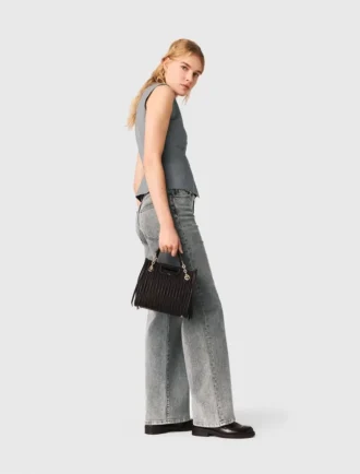 Bolso tote mini de piel acolchada