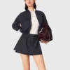 Bomber de mezcla de lana con cremallera
