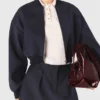 Bomber de mezcla de lana con cremallera