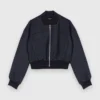 Bomber de mezcla de lana con cremallera
