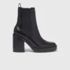 Bota chelsea de cuero con tacón