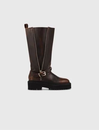 Botas moteras de piel