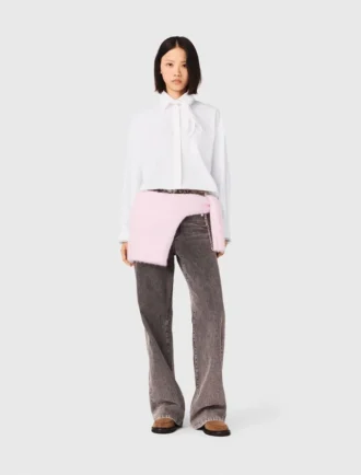 Camisa con cuello de ganchillo