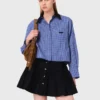 Camisa con cuello desmontable con pedrería Camisa con cuello desmontable con pedrería