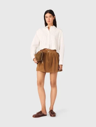 Camisa corta con abalorios