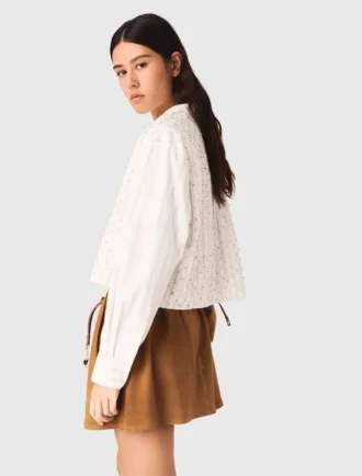 Camisa corta con abalorios