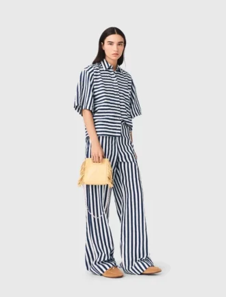 Camisa corta de mezcla de lino