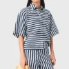 Camisa corta de mezcla de lino