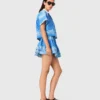 Camisa estampada con cuello en contraste