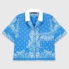 Camisa estampada con cuello en contraste