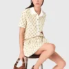 Camisa estampada con ribete de croquet