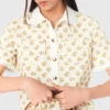 Camisa estampada con ribete de croquet