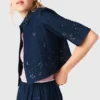 Camisa vaquera corta bordada