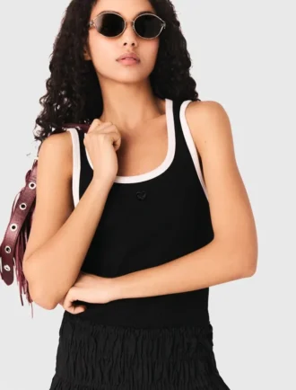 Camiseta sin mangas de canalé