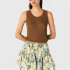 Camiseta sin mangas de punto elástico