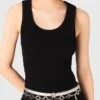 Camiseta sin mangas de punto elástico