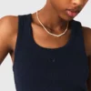 Camiseta sin mangas de punto elástico