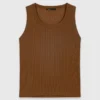 Camiseta sin mangas de punto elástico