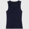 Camiseta sin mangas de punto elástico