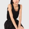Camiseta sin mangas de seda