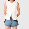 Chaqueta bordada de mezcla de lino