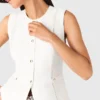 Chaqueta bordada de mezcla de lino