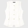 Chaqueta bordada de mezcla de lino