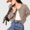 Chaqueta corta a cuadros