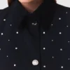 Chaqueta corta con cuello de terciopelo