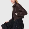 Chaqueta corta de cuero vintage