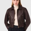 Chaqueta corta de cuero vintage