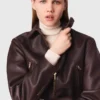 Chaqueta corta de cuero vintage