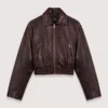 Chaqueta corta de cuero vintage