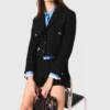 Chaqueta corta de tweed con pedrería