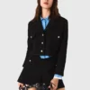 Chaqueta corta de tweed con pedrería